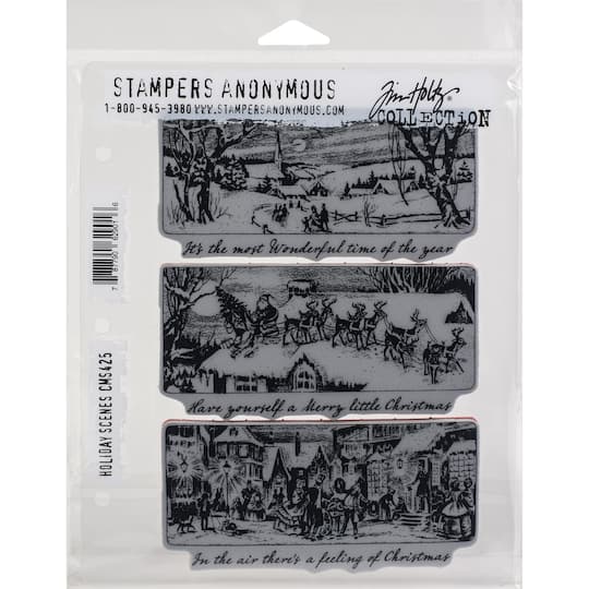 Stampers Anonymous Tim Holtz&#xAE; Holiday Scenes Cling Stamps